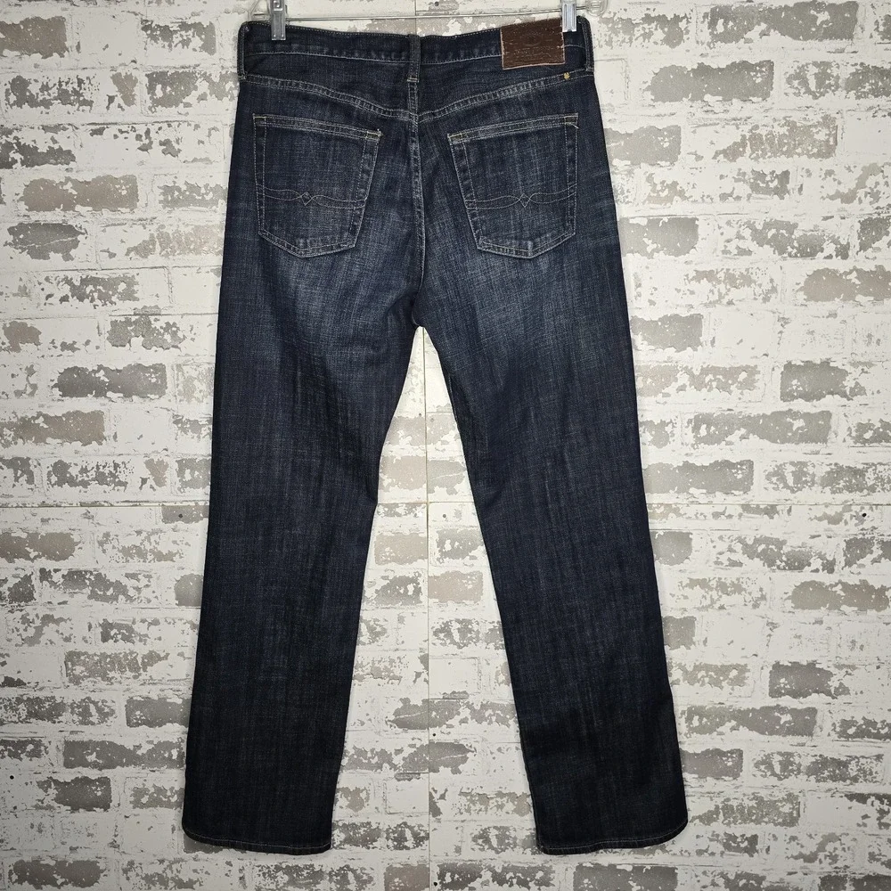 Lucky Brand Jeans Mens 32x31 Dark Blue Wash Stretch Denim 181 Relaxed Straight